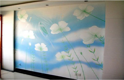  邓州画墙绘怎么画好白云的蓬松感？