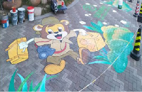  邓州夏季画地面彩绘会遇到的问题