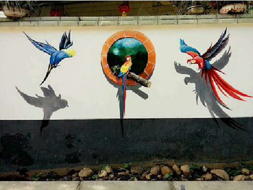  邓州视觉错位-3D墙绘设计