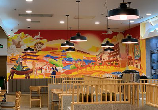  邓州商业空间彩绘介绍。