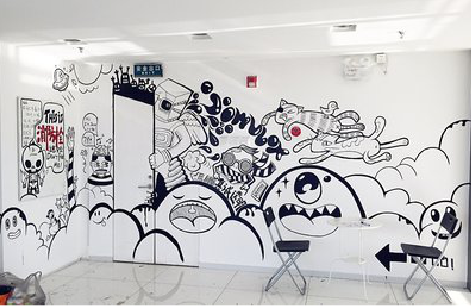  邓州手绘墙并非传统涂鸦。